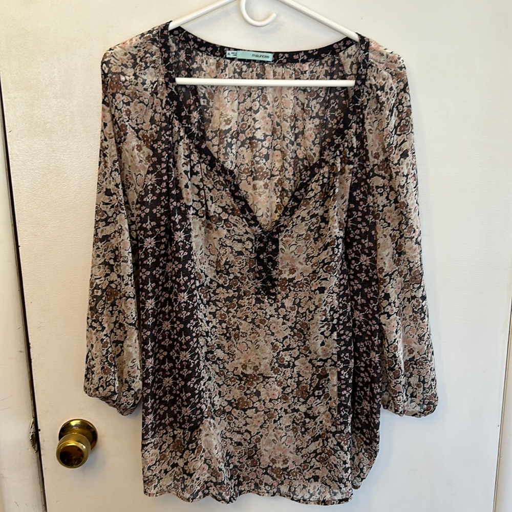 Maurice’s Women’s Top Black/Tan Size XL